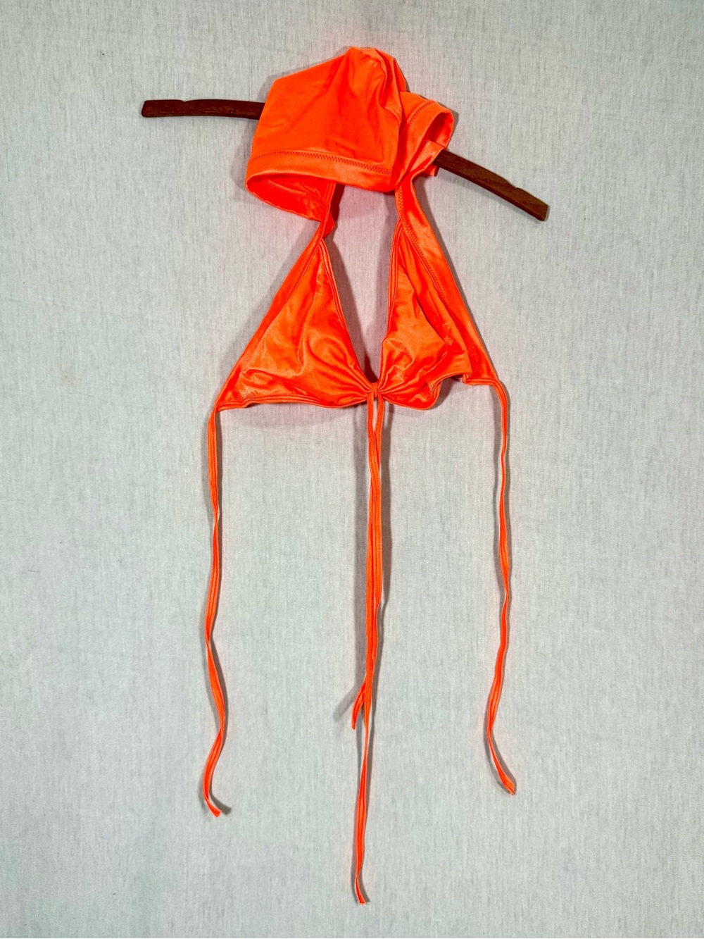 Bodyzone OSFM Neon Orange Triangle Bikini Top with Hood